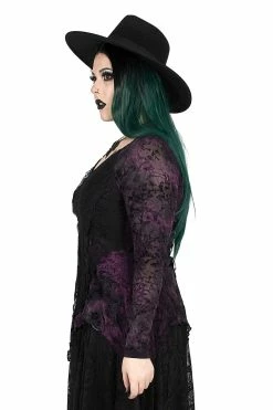 PUNK RAVE Violet Witch Tattered Top -AKUMU INK shop IMG 9266