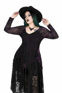 PUNK RAVE Violet Witch Tattered Top -AKUMU INK shop IMG 9270