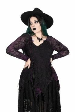 PUNK RAVE Violet Witch Tattered Top
