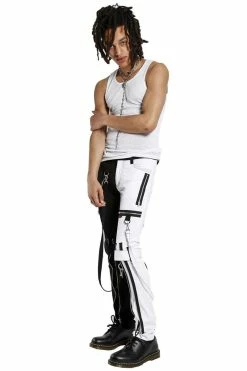 TRIPP NYC Tripp Split Leg Bondage Pants [Black/White] -AKUMU INK shop IS103M BLKWHT FL 0d21bb40 7b4a 4ae0 931f a46536b29566