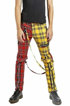 TRIPP NYC Tripp Split Leg Bondage Pants [Yellow/Red Plaid] -AKUMU INK shop IS103MP REDYELPLD FL 1 1622x 1622x 9f8b8cd7 62ff 4914 9539 47f0fce50d34