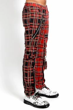 TRIPP NYC Tripp Split Leg Bondage Pants [Red/Black Plaid] -AKUMU INK shop IS103PA REDBLKPLD S
