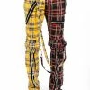 Tripp NYC Split Leg Bondage Pants [Black/Yellow Plaid] -AKUMU INK shop IS103PA YELBLKPLD F