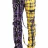 Tripp NYC Split Leg Bondage Pants [Purple/Yellow Plaid] -AKUMU INK shop IS103PA PURPLEYELLOW F