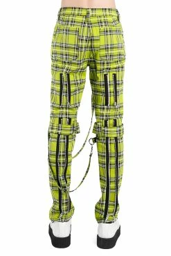 Tripp NYC Bondage Pants [Lime Plaid] -AKUMU INK shop IS267MP LIMEPLD B
