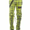 Tripp NYC Bondage Pants [Lime Plaid] -AKUMU INK shop IS267MP LIMEPLD F