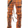 TRIPP NYC Tripp Bondage Pants [Orange Plaid] -AKUMU INK shop IS267MP ORGPLD F