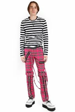 TRIPP NYC Tripp Bondage Pants [Pink Plaid] -AKUMU INK shop IS267MP PINKPLD FL