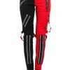 TRIPP NYC Tripp Ladies Split Leg Bondage Pants [Black/Red] -AKUMU INK shop IS4420 BLKRED F