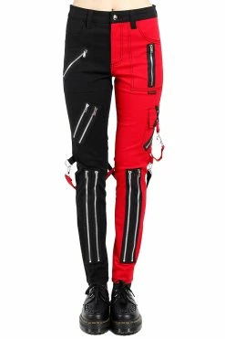 TRIPP NYC Tripp Ladies Split Leg Bondage Pants [Black/Red]