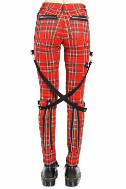TRIPP NYC Tripp Ladies Chaos Bondage Pants [Red Plaid] -AKUMU INK shop IS4756P REDPLD B