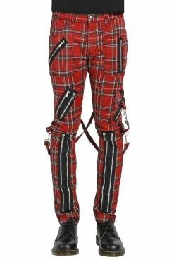 TRIPP NYC Tripp Mens Punk Bondage Pants [Red Plaid]
