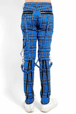 TRIPP NYC Tripp Punk Bondage Pants [Blue Plaid] -AKUMU INK shop IS674MP BLUEPLD B
