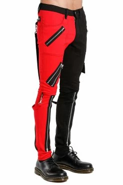 Tripp NYC Split Leg Bondage Pants [Black/Red] -AKUMU INK shop IS675M BLKRED S