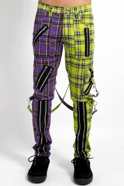 Tripp NYC Madness Pants [VIOLET/LIME PLAID]