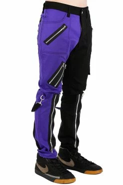 Tripp NYC Split Leg Bondage Pants [Black/Purple] -AKUMU INK shop IS675M BLACKPURPLE S