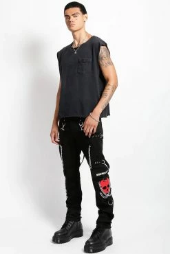 Tripp NYC Skull Bondage Pants [Black/Red Skulls] -AKUMU INK shop IS7118M BLKRED FULL 1000x 6ac13370 a5f4 4dea 86b1 40e1b844a849