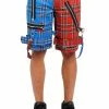 TRIPP NYC Tripp Split Bondage Shorts [Red/Blue Plaid] -AKUMU INK shop IS7173P REDBLUPLD F