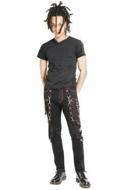 Tripp NYC No Excuses Bondage Pants [Black/Red] -AKUMU INK shop IS7430M BLKRED FL 5364dee5 929e 4308 8d5d c1140822a448