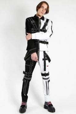 TRIPP NYC Tripp Split Pilot Jacket [Black/White] -AKUMU INK shop IS7571M BLACKWHITE FULL