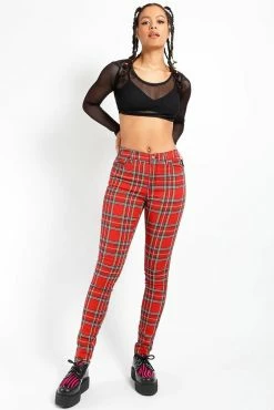 Tripp NYC High Waist T-Back Jeans [RED PLAID] -AKUMU INK shop IS9260P REDPLD FULL 1000x 0d2cb3a8 ec71 4203 86a4 0196a71fff18