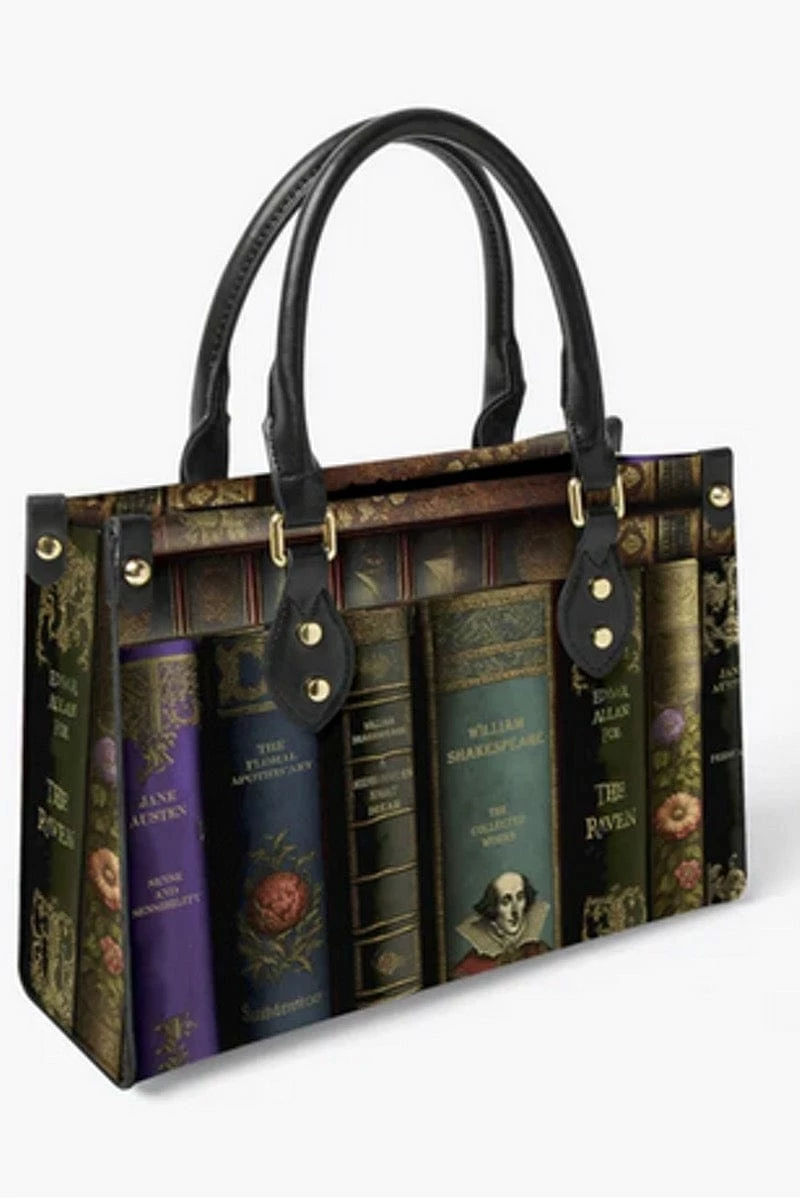 Gallery Serpentine Vintage Library Books Tote Bag - Librarian Purse 7 Gallery Serpentine Vintage Library Books Tote Bag - Librarian Purse - Image 5