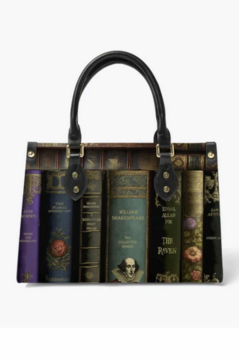 Gallery Serpentine Vintage Library Books Tote Bag - Librarian Purse 4 Gallery Serpentine Vintage Library Books Tote Bag - Librarian Purse - Image 2