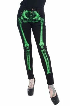 Kreepsville Skeleton Jeans [Unisex] [Green Bone] -AKUMU INK shop JSLG 5copy