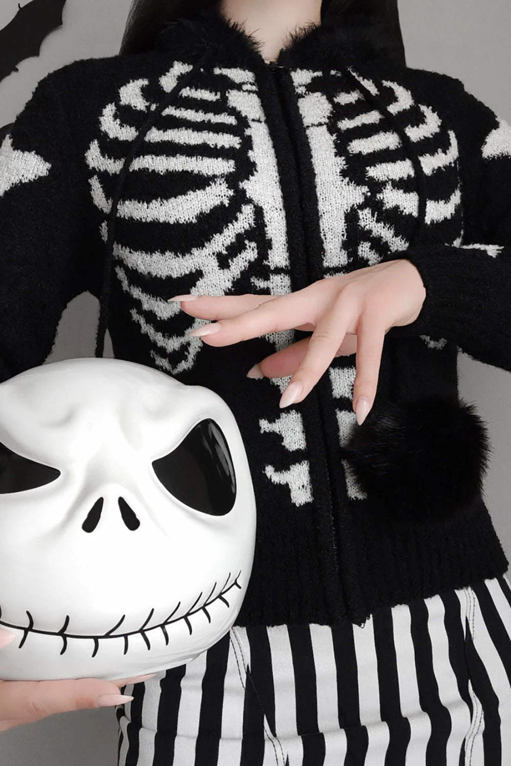 Too Fast Bony Skeleton Cardigan Zip Up Sweater 12 Too Fast Bony Skeleton Cardigan Zip Up Sweater - Image 10