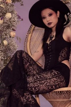 KILLSTAR Spectral Lure Bell Bottoms -AKUMU INK shop Lace Leggings