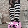 VampireFreaks Love At First Bite Striped Leg Warmers [Black/White] -AKUMU INK shop Leg Warmers