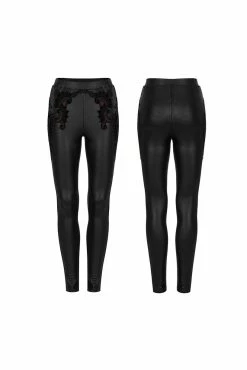 PUNK RAVE Liquid Lace Wet Look Leggings -AKUMU INK shop Leggings Leather Plus Size