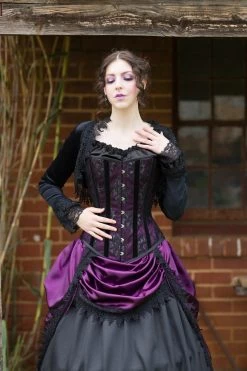 Gallery Serpentine Amethyst Corset Bustle Gown Set -AKUMU INK shop LinnetFlorenciapandoraoverbustamethystcorsetbustlegownset2