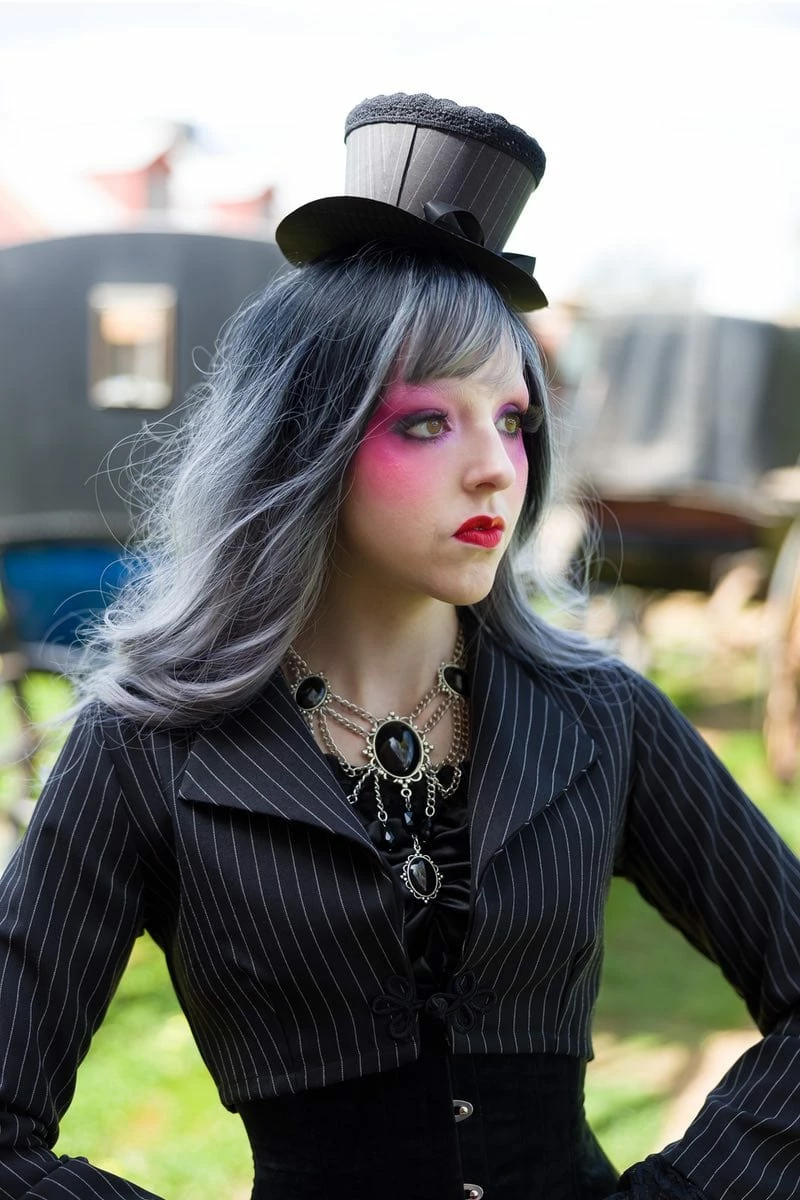 Gallery Serpentine Pinstripe Victorian Wedding Dress 12 Gallery Serpentine Pinstripe Victorian Wedding Dress - Image 10