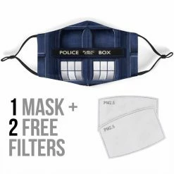 Gallery Serpentine Tardis Dr Who - Eco Washable Face Mask -AKUMU INK shop MA74