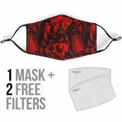 Gallery Serpentine Dance Of Death Red- Men's Washable Face Mask -AKUMU INK shop MA765