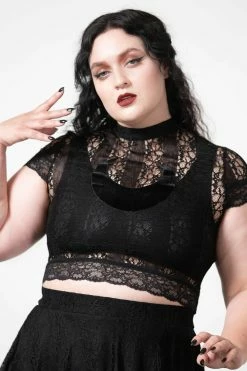 KILLSTAR Moon Rays Lace Crop Top