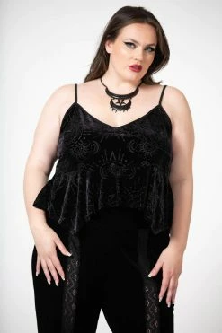 KILLSTAR Mormura Strappy Burnout Top -AKUMU INK shop MORMURA STREPPY BURNOUT TOP PLUS W B x1600copy