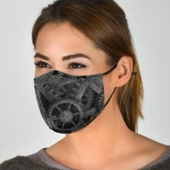 Gallery Serpentine Grey Steampunk - Eco Washable Face Mask -AKUMU INK shop MS84steampunkgreymask1