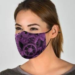 Gallery Serpentine Purple Steampunk - Eco Washable Face Mask -AKUMU INK shop MS85steampunkpurplemask1