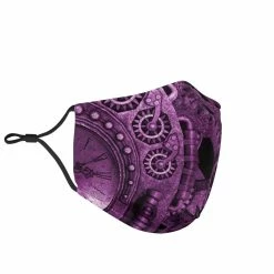 Gallery Serpentine Purple Steampunk - Eco Washable Face Mask -AKUMU INK shop MS85steampunkpurplemask5