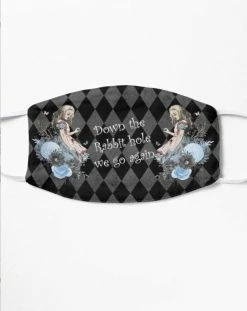 Gallery Serpentine Down The Rabbit Hole We Go Again -Mask -AKUMU INK shop MaskDowntheRabbitHolegrey