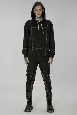 PUNK RAVE Metalhead Hoodie -AKUMU INK shop Mens Goth Hipster Hoodie