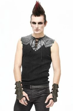 DEVIL FASHION Evil Armor Battle Vest -AKUMU INK shop Mens Gothic Tank Top