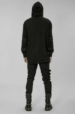 PUNK RAVE Metalhead Hoodie -AKUMU INK shop Mens Oversized Emo Rapper Hoodie