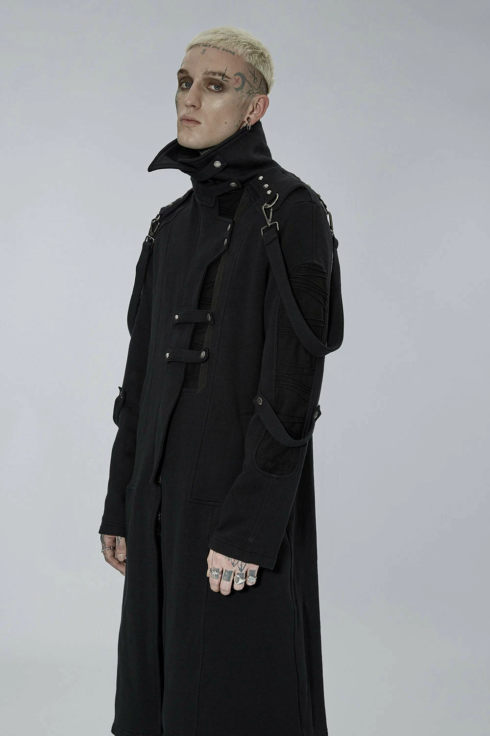 PUNK RAVE Black Militia Trench Coat 8 PUNK RAVE Black Militia Trench Coat - Image 6
