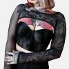 FOREST INK Helena Fishnet Super Crop Top -AKUMU INK shop Mesh super crop Product photo 600x900copy