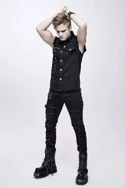 DEVIL FASHION Creeping Death Punk Vest -AKUMU INK shop Moto Punk Battle Vest