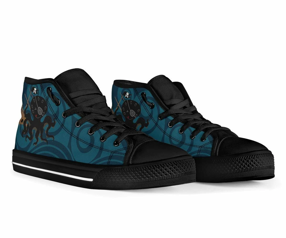 Gallery Serpentine Pirate Kraken Ocean, Women's Hi Tops, FREE Shipping 6 Gallery Serpentine Pirate Kraken Ocean, Women's Hi Tops, FREE Shipping - Image 4