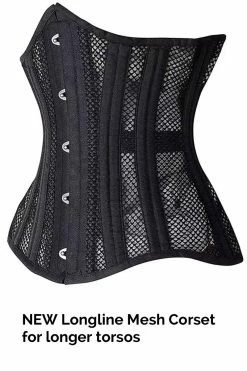 Gallery Serpentine Longline Waist Control Mesh Under Bust Corset -AKUMU INK shop NEWMeshLonglinecorset1
